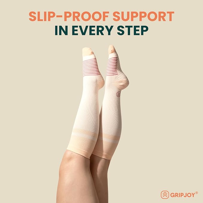 Compression Socks with Grips, 15-20mmHg, Support & Stability for Circulation, Travel, Pregnancy, Nurses - Image 4