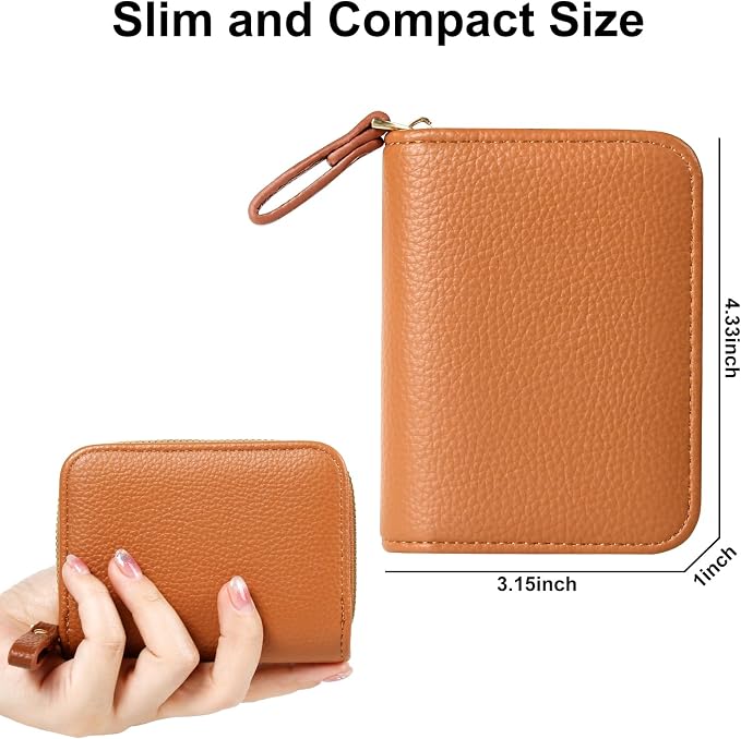 Credit Card Wallet, RFID Card Case Wallet, Zipper Card Cases Holder for Men Women, RFID Blocking, KeyChain Wallet, Compact Size Card Organizer Case for Women - Image 4