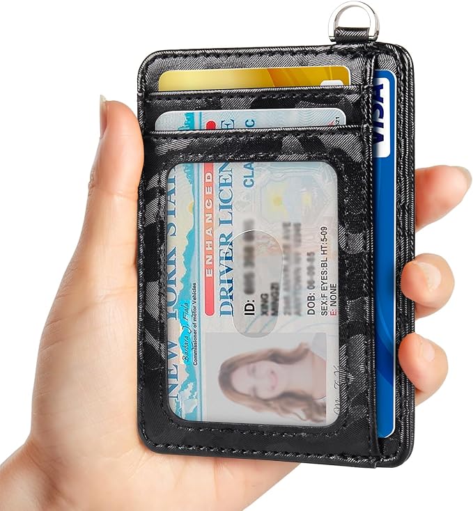 Slim Minimalist Front Pocket Wallet, RFID Blocking Credit Card Holder Wallet with Detachable D-Shackle for Men Women - Image 2