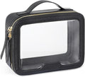 Clear Makeup Bag Foldable - TSA Approved Toiletry Bag for Travel | Metal Zipper, Reinforced Seam, Water Resistant, Medium for Carry-on, Large for Checked Luggage, for Car Storage Organizer by Packism