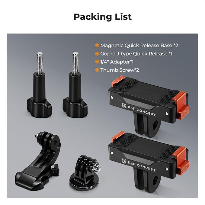 K&F CONCEPT 2 Pack Magnetic Adapter Mount for DJI Osmo Nano/Osmo Action 6 | Quick Release Extension Base Bracket with 1/4" Adapter/Quick-Release Buckle for Tripod, Action Camera Vlog Accessories PP09 - Image 7