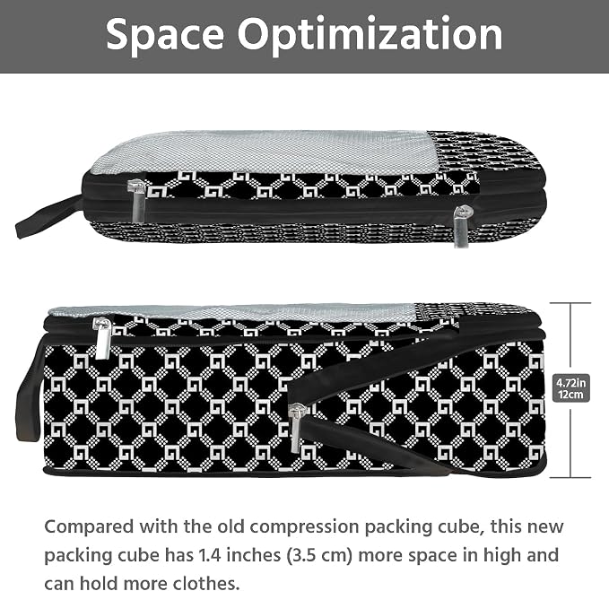 7 Pcs Compression Packing Cubes for Travel, Waterproof Suitcase Luggage Backpack Organizer with Toiletry Bag Travel Essentials for Women/Men-Plaid - Image 2