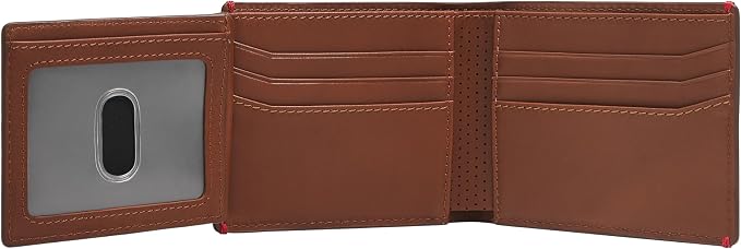 Fossil Men's Sport Tourer Leather Bifold Flip ID Wallet; Slim Wallet for Men, Brown - Image 3