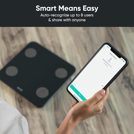 Wyze Scale S Smart Scale for Body Weight & Fat, Bluetooth, 400 lbs, Black | Tracks 12 metrics, Baby/Pet Mode, Sync with Fitness Apps, Heart Rate Tracking, Smart User Recognition, Unlimited Sharing - Image 4