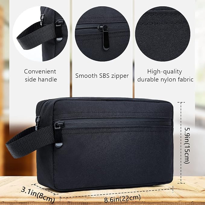 Travel Toiletry Bag for Women and Men, Water-resistant Shaving Bag for Toiletries Accessories, Foldable Storage Bags with Divider and Handle for Cosmetics Toiletries Brushes Tools - Image 4