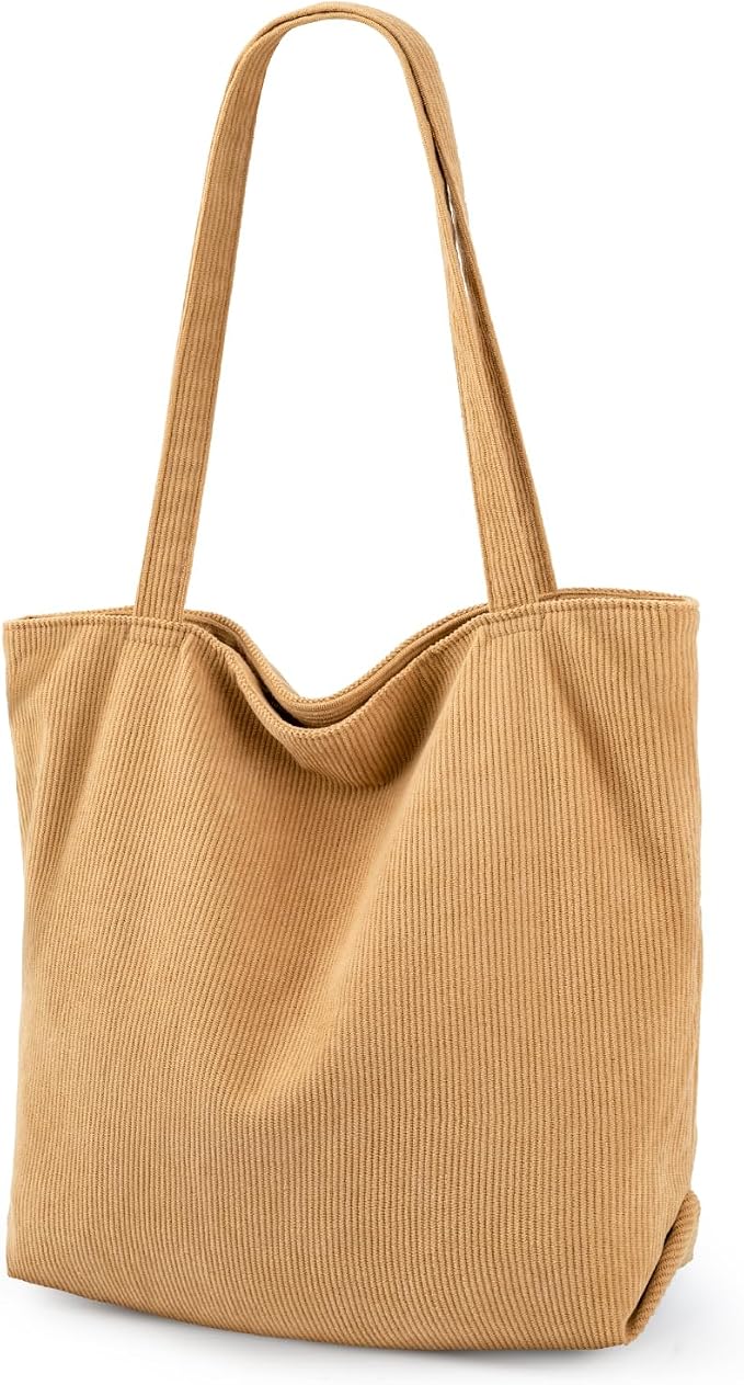 Iioscre Corduroy Tote Bag for Women,Hobo HandBags with Zipper | Large Capacity Casual Shoulder Bag with Inner Pockets for Shopping Work Daily Travel. by Iioscre