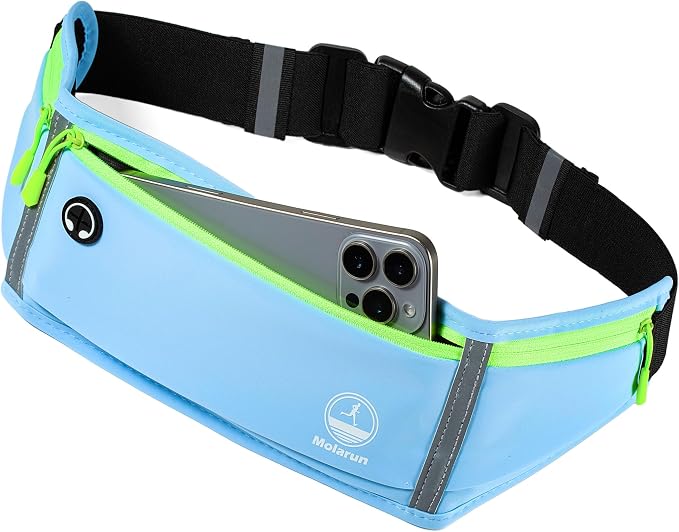 Running Belt Slim Fanny Pack Jogging Pouch Phone Holder Waist Pack - Blue - Image 3
