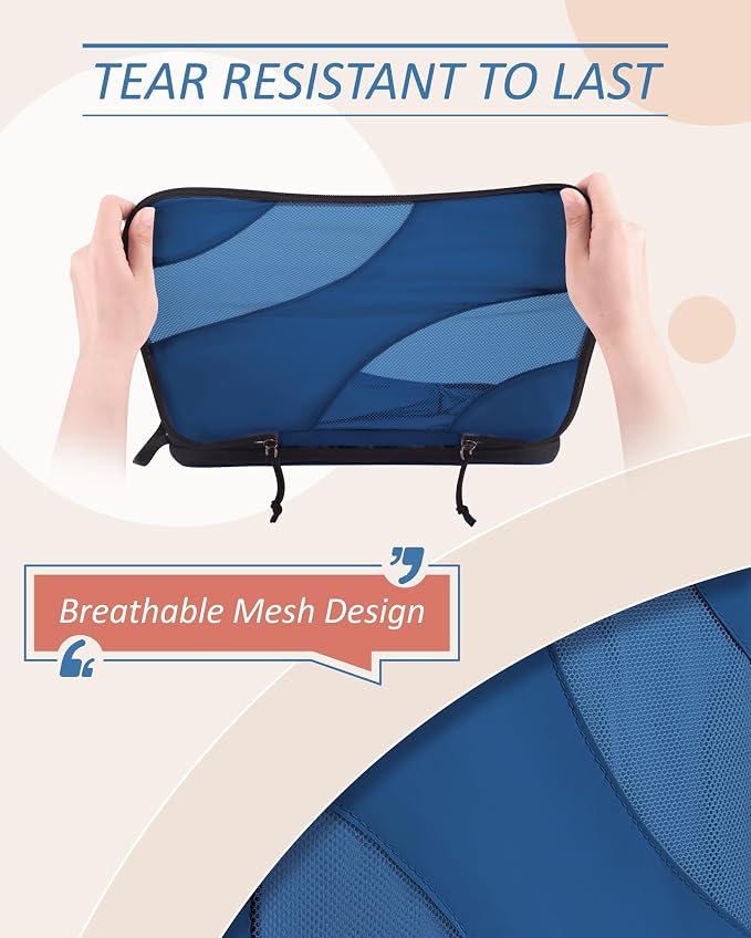 BAGSMART Compression Packing Cubes for Travel | Lightweight suitcase organizers bag set, space-saving double zipper expansion for carry-on luggage & travel organization - Image 5