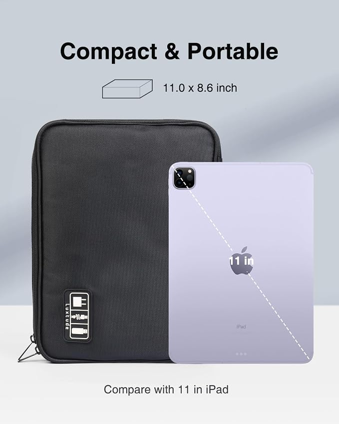 Electronics Organizer Travel Case, Cable Organizer Bag, Portable Cord Organizer Travel, Travel Case for Chargers and Cords, Tech Bag, Flying Trip Essentials for Cable Storage/Tech Storage - Image 3