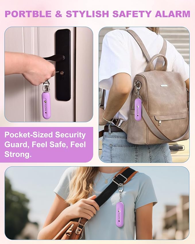 Personal Safety Alarm for Women - Waterproof Rechargeable Security Alarm - 140dB Extra Loud Siren with SOS Strobe Light - Self Defense Keychain for Women Girls Teens Seniors - Image 7