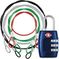 DanziX TSA Approved Lock and 4 Colors Stainless Steel Safety Tether，3-Dial Combination Travel Luggage Lock with Lanyard Security Cable for Protect Your Different Sizes of Suitcase,Baggage-Deep Blue by WelcometotheDanziX