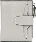 Women's RFID Blocking Leather Small Compact Bi-fold Zipper Pocket Wallet Card Case Purse with id Window by AINIMOER