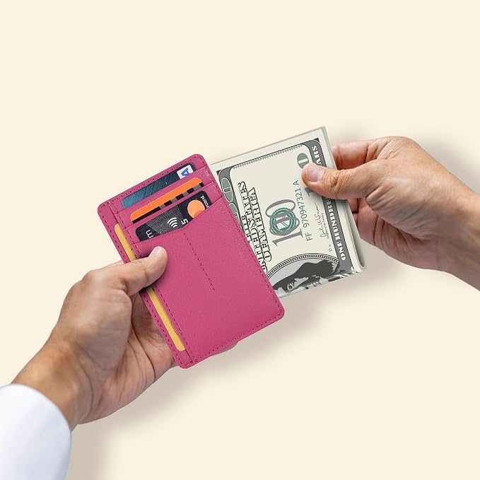 Oak Leathers Genuine Leather Slim Wallet - RFID Minimalist Card Holder - Image 4