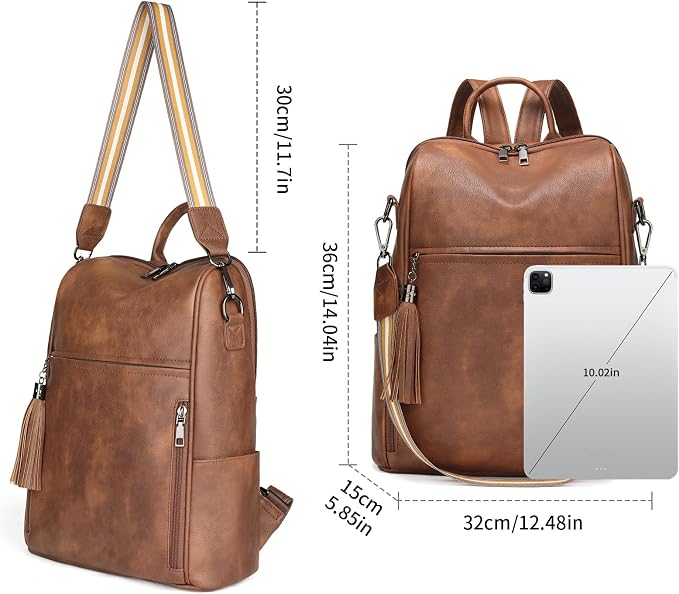 GAEKEAO Backpack Purse for Women PU Leather Anti-theft Backpack Ladies Convertible Large Travel Designer Fashion Shoulder Bag - Image 3