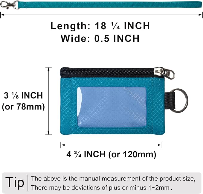 CHENSPRX Minimalist RFID Blocking Small Wallet with ID Window,WaterResistant Zip Id Case Wallet with Lanyard Keychain for Cards,Cash,Travel,Women,Men - Image 5