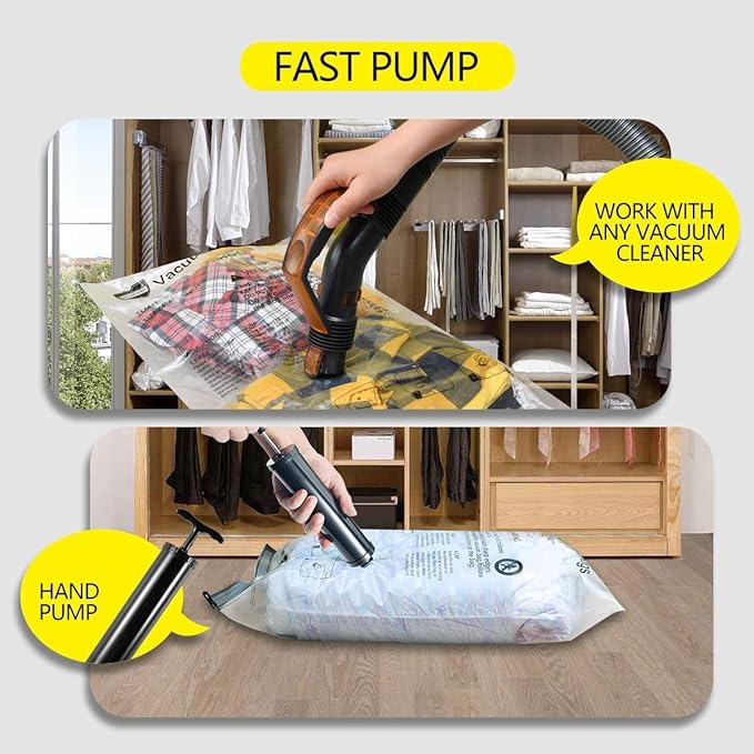 GONGSHI Vacuum Storage Bags, Space Saver Seal Bags For Clothing, Travel Luggage,Blankets, Comforters, Pillows, Clothes Storage.5 Jumbo 5 Large - Image 6