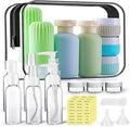 Travel Bottles for Toiletries, 25 Pack TSA Approved Travel Size Containers for Toiletries, Leak Proof Refillable & Squeezable Toiletry Bottles Kit with Clear Bag for Shampoo Lotion Cream Conditioner by KOUWICH