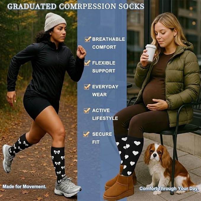 Sooverki Compression Socks for Women and Men Circulation (3/4 Pairs) is Best Support for Running Athletic Cycling Hiking - Image 4