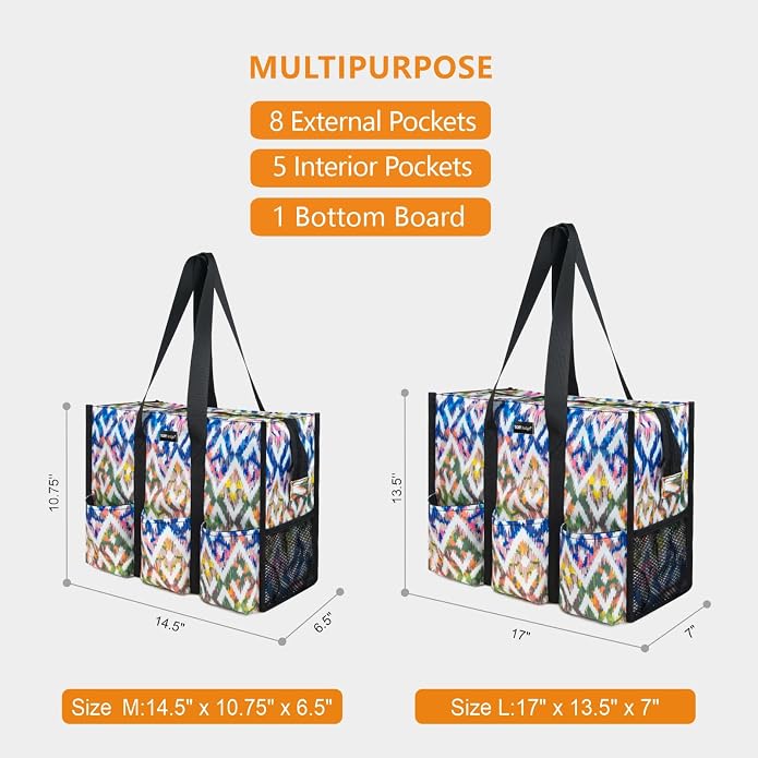 TOPDesign Utility Water Resistant Tote Bag with 13 Pockets, Top Zipper Closure & Thick Bottom Support, for Working Women - Image 2