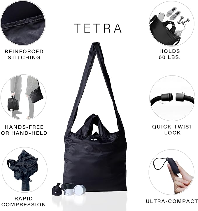 SYZY World's Most Compact Travel Tote Bag Portable Shopping Beach Market Bag - Reusable Collapsible Stuffable - Image 5