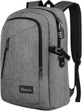 Mancro 17.3 Inch Business Laptop Backpack Anti-Theft Travel Backpack | Large Travel Computer Bag Lightweight Work Backpack Daypack with Lock and Laptop Compartment for Men Women, Grey by Mancro