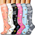Compression Socks for Women & Men Circulation(6 pairs)-Graduated Supports Socks for Running, Athletic Sports by LaiteHebe