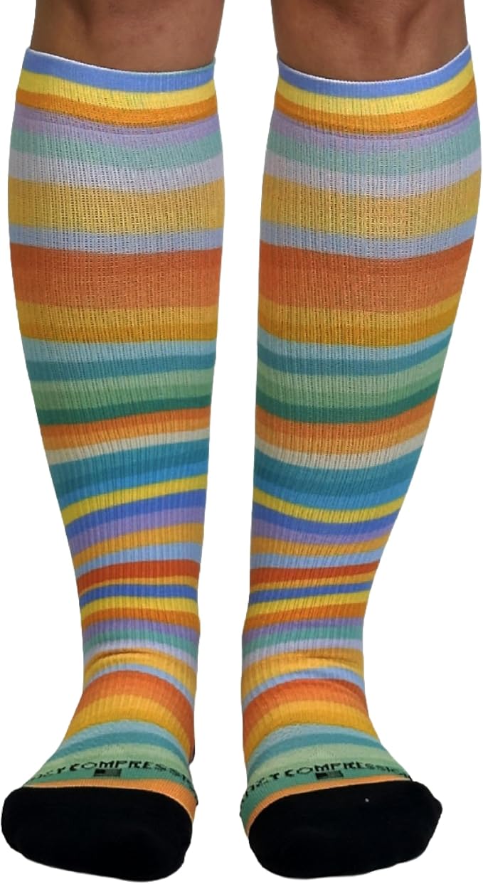Crazy Compression Socks, Comfortable Support Socks for Recovery, Travel, Hiking, and Long-Hour Comfort w/Fun Designs by CrazyCompression