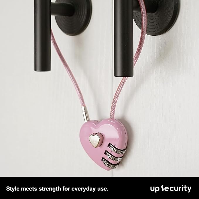 Small Cable Lock with Combination, Combo Lock with Code, Pink Cable Padlock for Luggage, Cabinet, Closet, French Fridge Door, Stroller, Bike Helmet, Pet Cage, Pool Gate, Outdoor Fence - Image 7