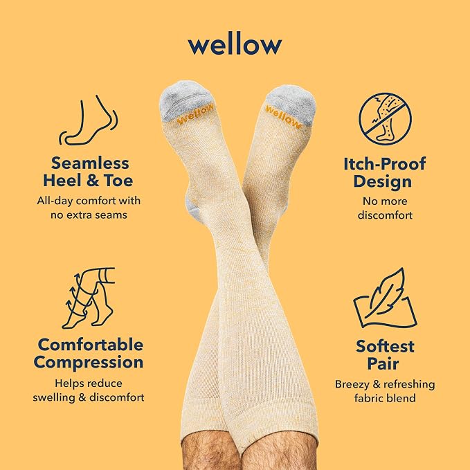 Wellow Knee High Compression Socks for Men & Women, 18–25 mmHg, Bamboo Viscose, Swelling Relief - Image 3