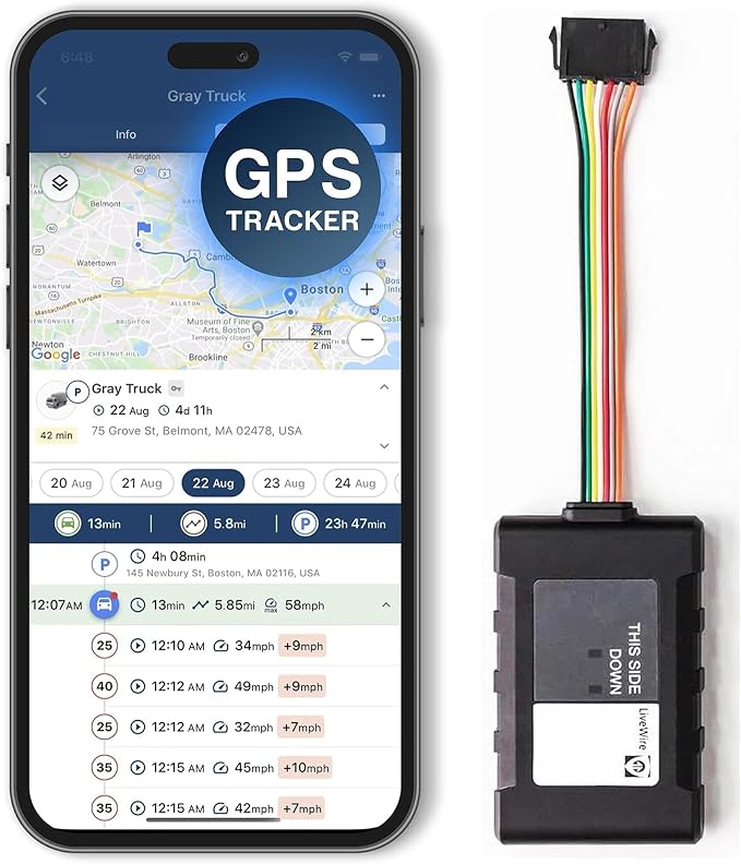 Brickhouse Security Livewire Dash GPS Tracker for Vehicles, Hardwired | Subscription Required, GPS Tracker with Real Time Tracking, Geofencing, Speed Alerts, Car Tracker, Wired to Dashboard by BrickHouseSecurity