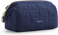 BAGSMART Makeup Bag Travel Toiletry Bag, Wide-open Zipper Pouch, Navy Blue | Puffy Padded, Travel Essentials, Make Up Bag, For Women, Makeup Organizer, Toiletries Accessories Brushes by BAGSMART
