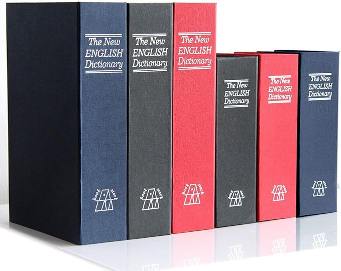 Real Paper Transfer Book Safe, Hollow with Secret Hidden Compartment, Key Lock, 8.7"×6"×2" (Blue Dictionary-Key) - Image 9