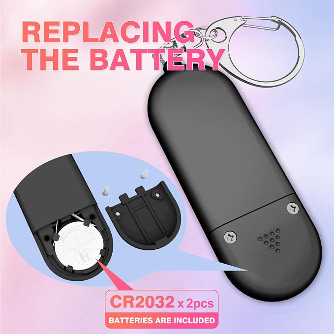 MtMinn Personal Safety Alarm for Women - 130dB Self Defense Keychains Siren Whistle, Replaceable Battery with SOS LED Strobe Light - Emergency Security Safe Protection Devices for Kids Elderly - Image 6