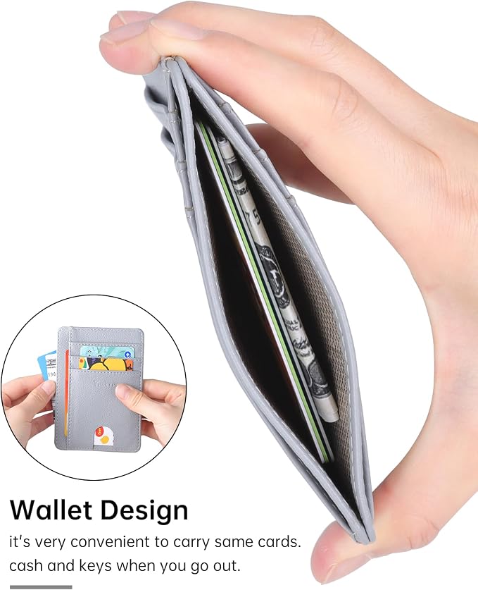 Teskyer Slim Minimalist Wallet for Men, RFID Front Pocket Card Holder | Ultra Slim Front Pocket Design, 8 Card Slots, RFID Protection, Smooth Faux Leather for Everyday Carry - Image 7