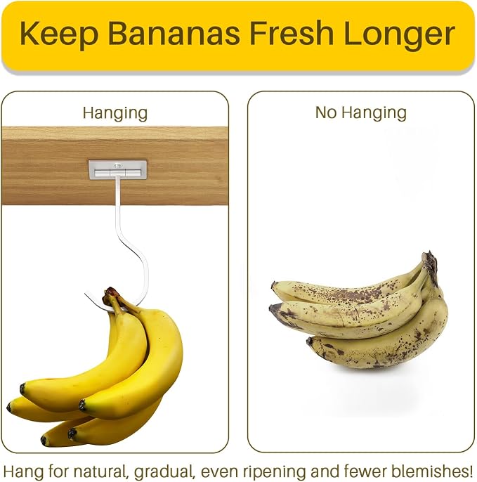 bussdis Under Cabinet Banana Hook Foldable - Adhesive Banana Hanger Under Counter, Heavy Duty Stainless Banana Holder (13lb), Magnetic Fold-Up When Not in Use, Premium Material, Silver | Foldable Banana Hanger, Metal Banana Holder, Hold 20 Bananas, Spa... - Image 7