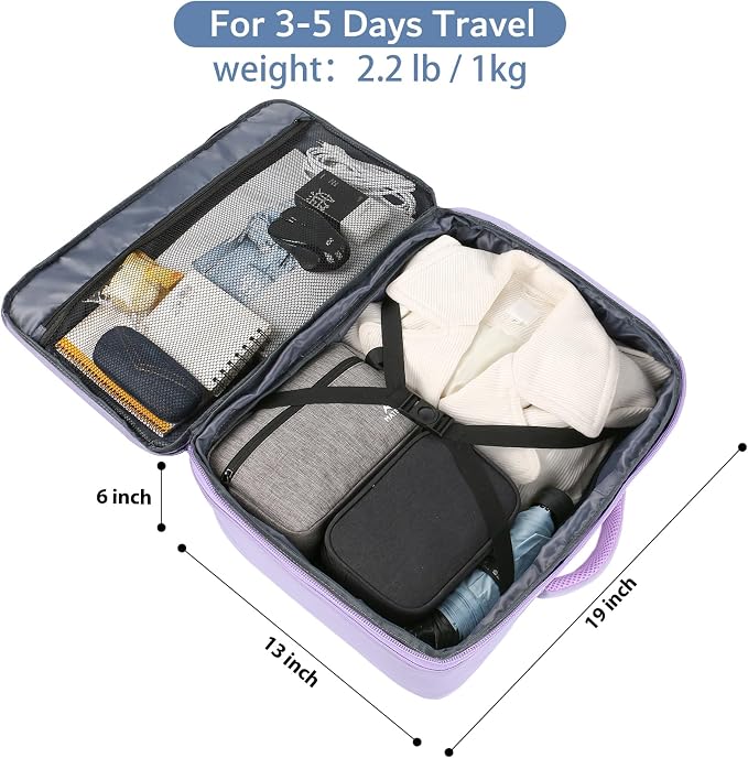 MATEIN Light Purple Carryon Backpack, 40L Airplane Approved Travel Backpack | Expandable Simple Fashion Daypack For Women, Personal Item bag, Frequent traveler Gifts, Heavy Duty - Image 4