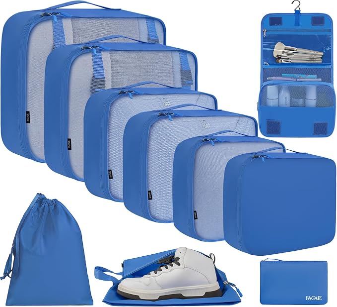 BAGAIL 6 Set/8 Set/10 Set Packing Cubes Various Sizes Packing Organizer for Travel Accessories Luggage Carry On Suitcase by BAGAIL