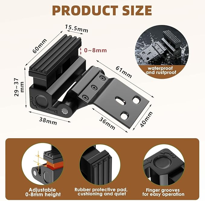 Home Security Door Reinforcement Lock,for Home Safety & Privacy(Drilling) | Child Proof Door Lock,Extra Door Lock from Inside Prevent Unauthorized Entry - Image 3