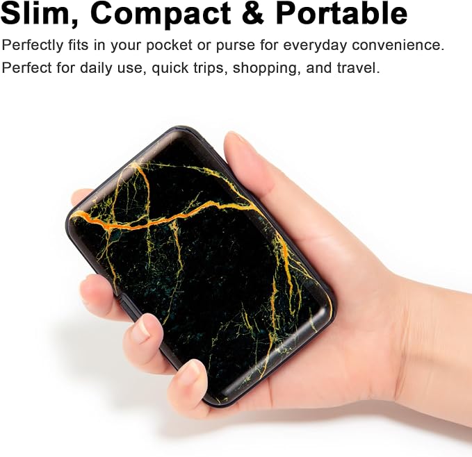Credit Card Holder Small RFID Blocking Wallet Business Metal Slim Mini Aluminum Hard Case for Women Men - Image 2
