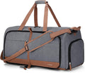 Lekesky Foldable Travel Duffel Bag for Women, 60L Large Duffle Bag with Separate Shoes Compartments & Straps, Carry On Weekend Bag for Women, Hospital, Overnight(Grey) by LEKESKY