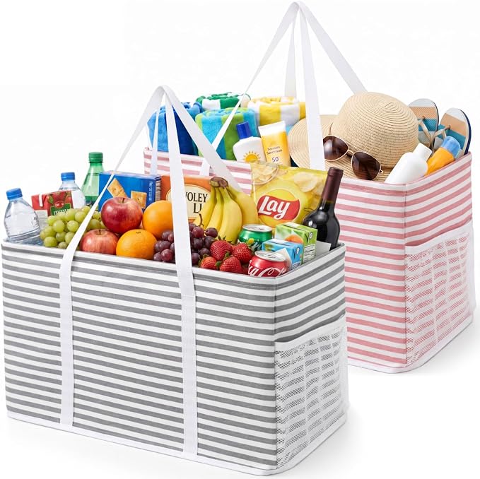 Lifewit Extra Large Tote Bag, Reusable Grocery Bags with Metal Wire Frame and Handles by Lifewit