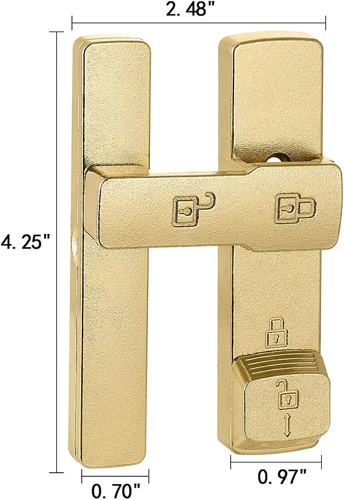 2 Packs Gold 180 Degree Barn Door Lock,Flip Gate Latches Hardware | Zinc Alloy Door Lock,Sliding Door Latches,for bedroom,drawer,pet enclosures,cabinet,garage,window - Image 2