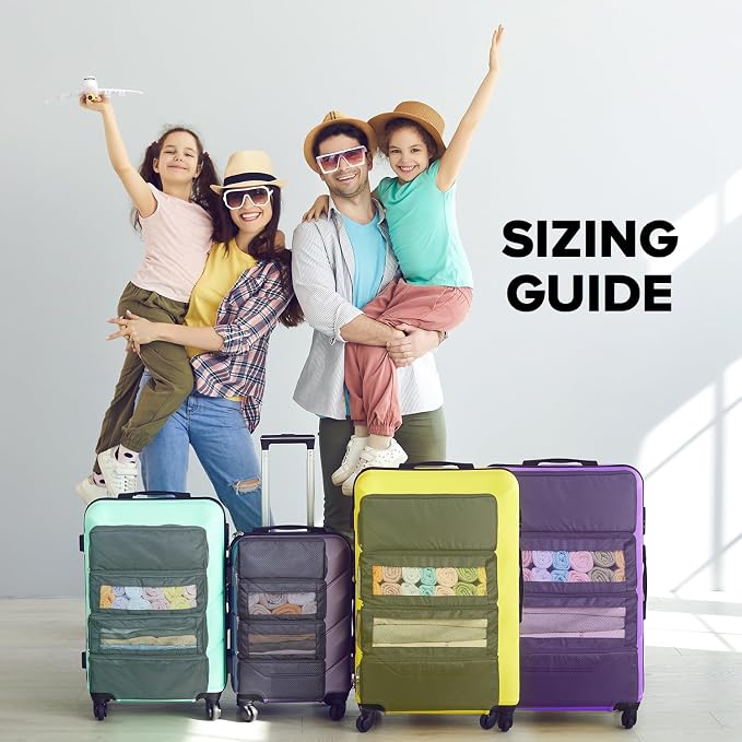 Vokelater Suitcase Organizer, Travel Luggage Organizer with Hanging Shelves & Packing Cubes - Collapsible & Portable for Carry-on, Large, Blue - Image 7
