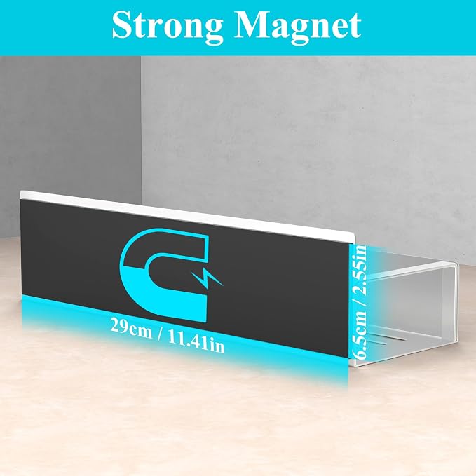 HuggieGems Metal Magnetic Spice Rack for Refrigerator Silver, 4 Pack | Magnetic Shelves Heavy Duty for Fridge in Kitchen, Seasoning Storage Organizer, For Oven Washer and Dryer, For Heavier Items - Image 3