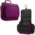 VENTURE 4TH Hanging Travel Toiletry Bag, 18 Compartments - Purple | Hangs on rails, hooks or doors; stands upright. Removable TSA pouch. Water-resistant Nylon 290D Twill, reinforced stitching. by VENTURE4TH