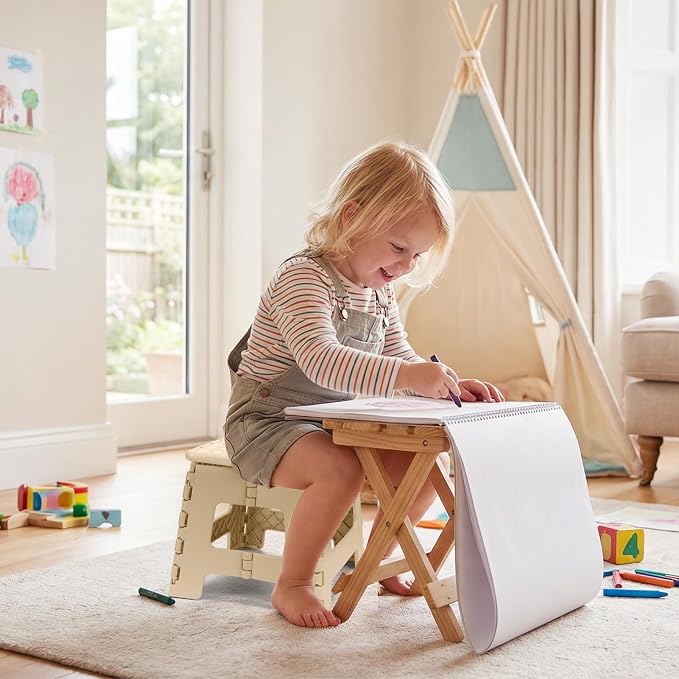 Dyforce Kids Step Stool 9 Inch, 300lbs Folding Step Stool for Toddler | Step stool for Khaki,Anti-slip Heavy Duty with Handle, Lightweight Foldable Foot Stool for Bathroom Kitchen Bedroom Outdoor - Image 5