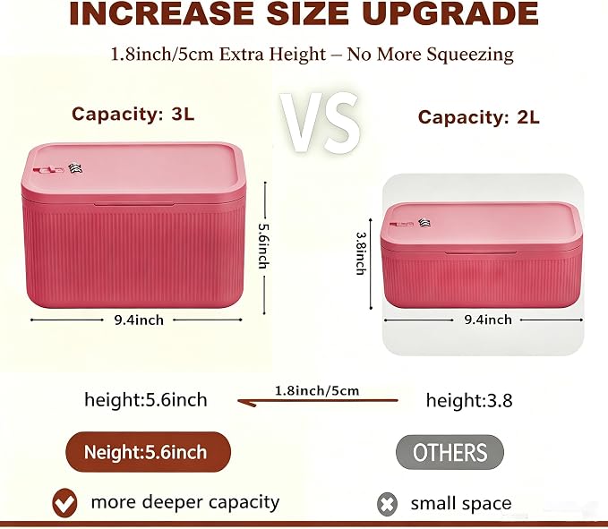 Lockable Storage Box, Large Lock Box with Combination Code – 2 inch Taller Version for Medication Safe, Phone Jail, Food Snacks, First Aid Kits, Refrigerator, Office, School, Home,Pink - Image 2