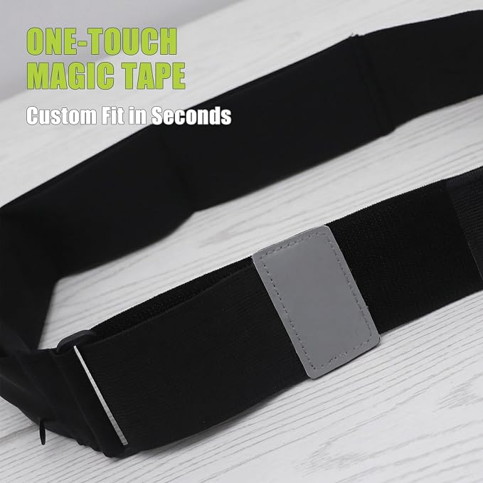 Wide Running Belt For Runners & Travelers - Adjustable Magic Tape with Extender Strap, Fits Most Sizes Without Bouncing, Holds Phone & Essentials for Workout (Gray) - Image 7