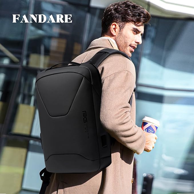 FANDARE Anti-Theft Backpack Business Daypacks fits 15.6 Inch Laptop Travel Large Backpack with USB Charging Port Waterproof Computer Bag Bookbag for Women Men Notebook Black - Image 2