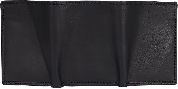 AG Wallets RFID Blocking Wallet for Men - Trifold Minimalist Slim Wallet with 10 Credit Card Slots & 3 Side Slots - 100% Genuine Leather Travel Wallet - Secure Compact Wallet - Black - Image 8